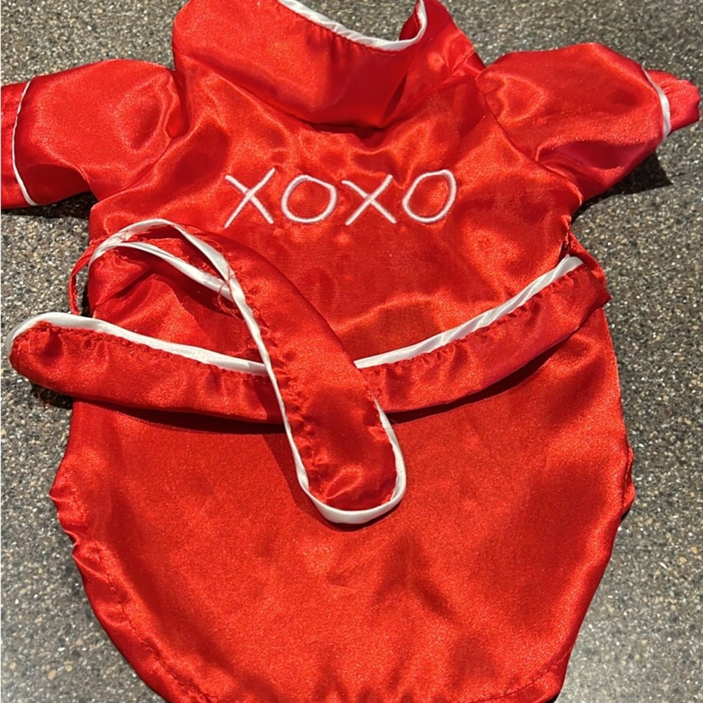 Red Dog Coat with XOXO Embroidery